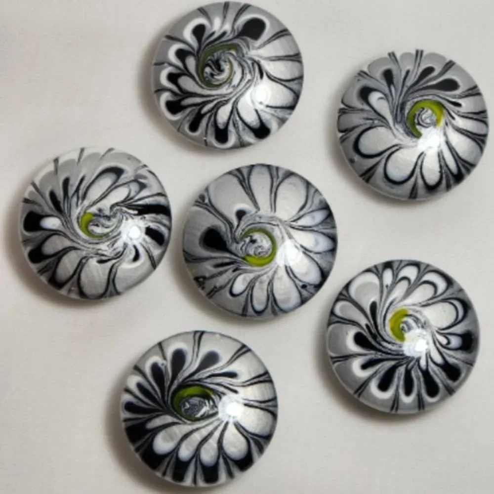 Hand Crafted Cabinet Door Knobs Hand Painted Flowers Black Silver White Yellow